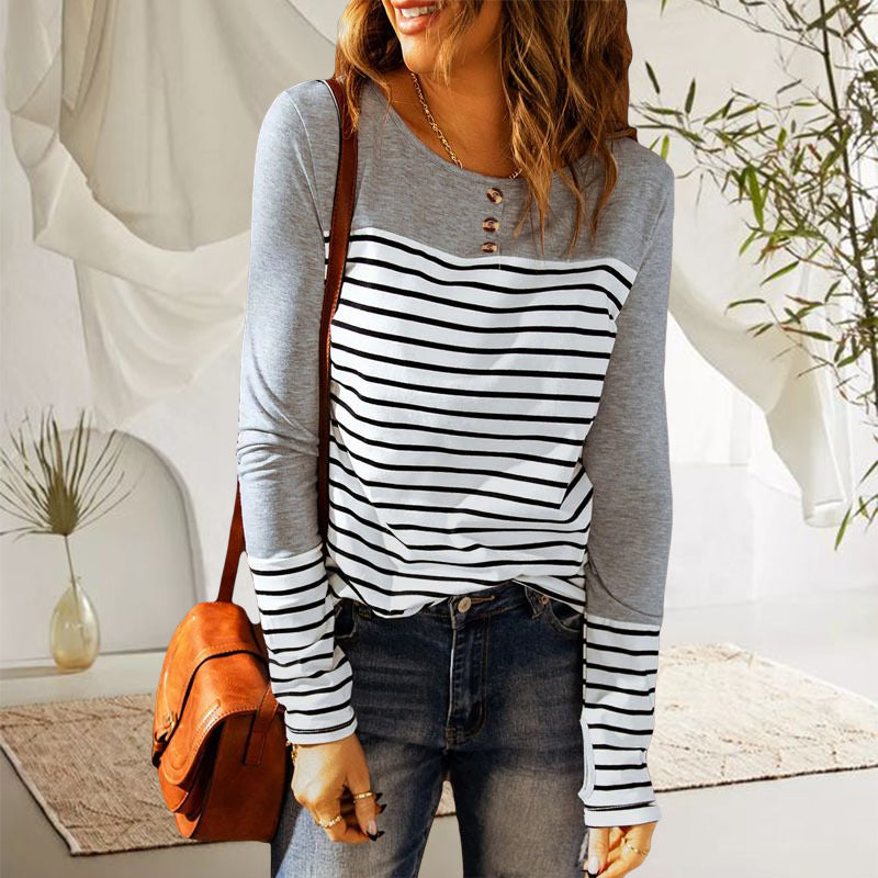 Striped Loose Long Sleeve T-Shirt