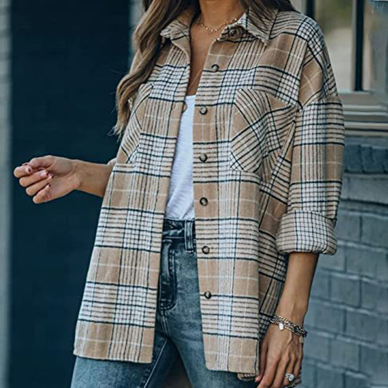 Woolen Plaid Coat