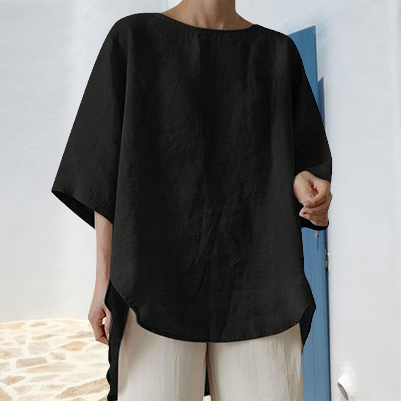 Women's Cotton Linen Solid Color Casual Top