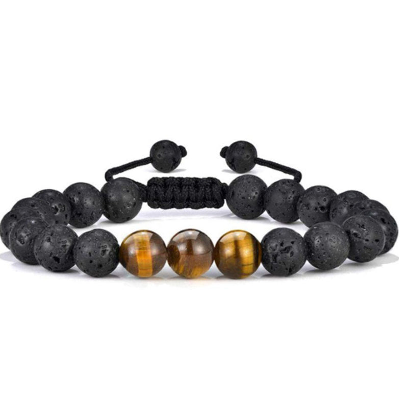 Tiger Eye Lava Rock Stone Bracelet