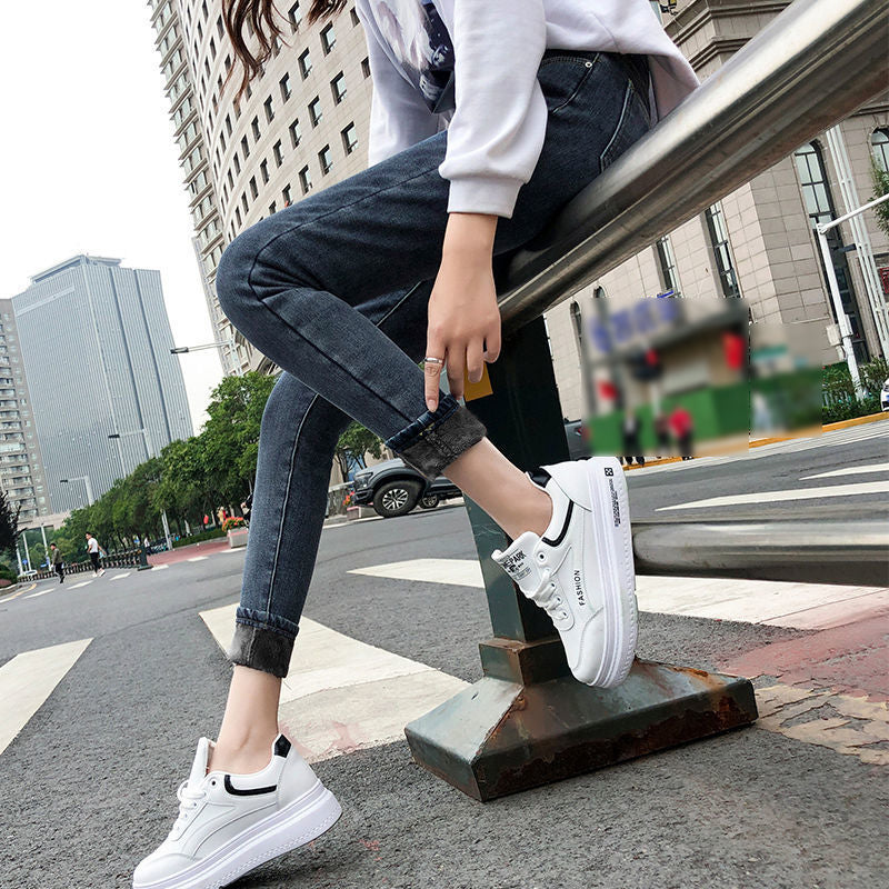 Thickened Elastic Fleece Pencil Pants for Women