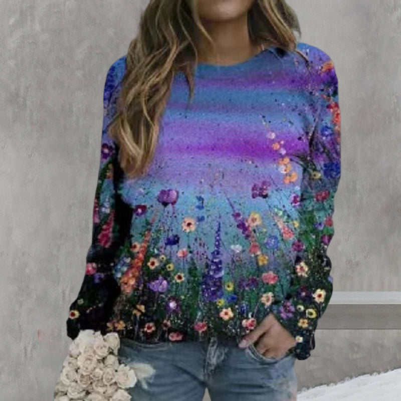 Multicolored Floral Crewneck Sweatshirt