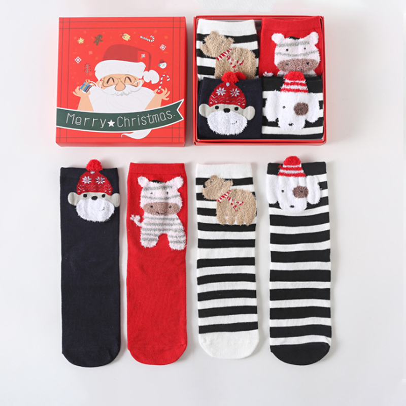 Cartoon Socks Christmas Boxed