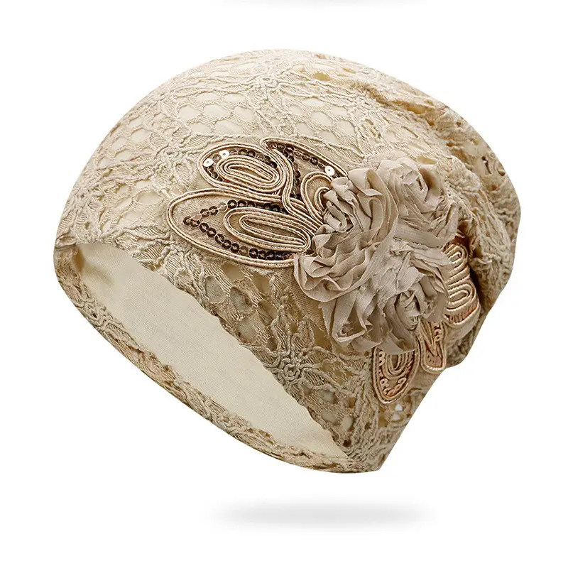 New Lace Embossing Skull Cap