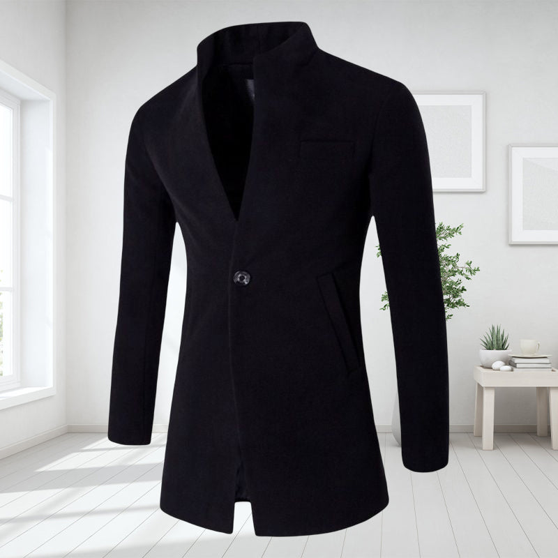 Men's Solid Color One Button Coat