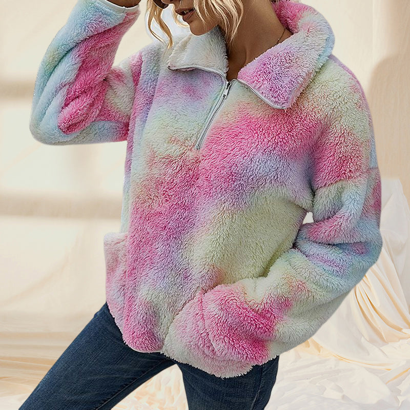 Tie-Dye Plush Sweatshirt