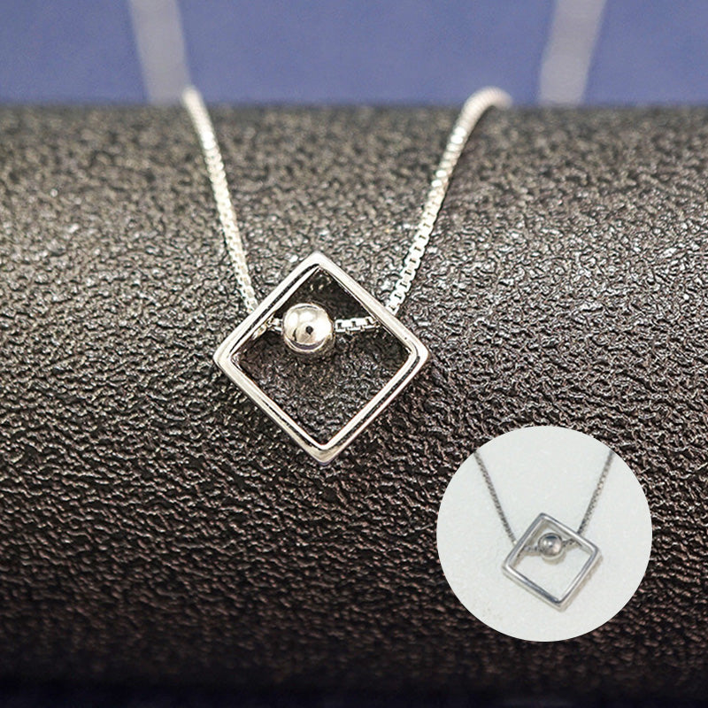 Love Ball Square Geometric Clavicle Necklace