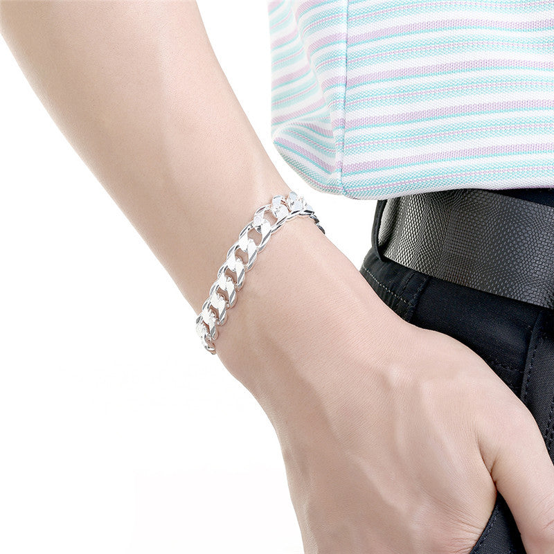 Double Chain Checkered Button Bracelet