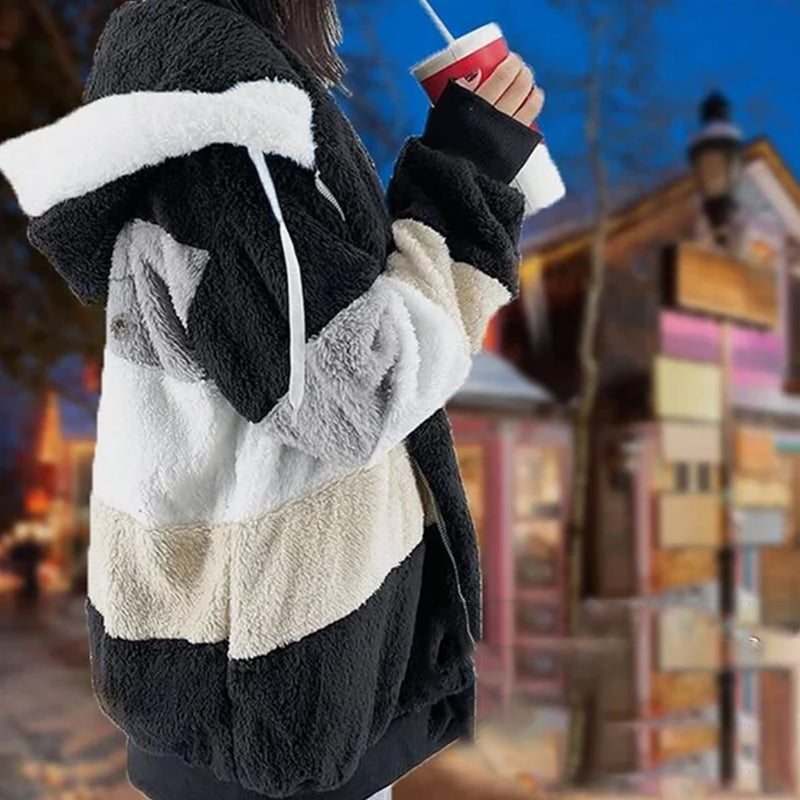 Plush Cropped Fashion Jacket