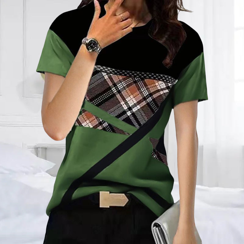 Round Neck Printed Short Sleeve T-Shirt