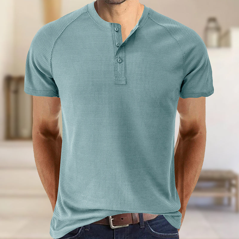 Plain Henley Short Sleeve T-Shirt