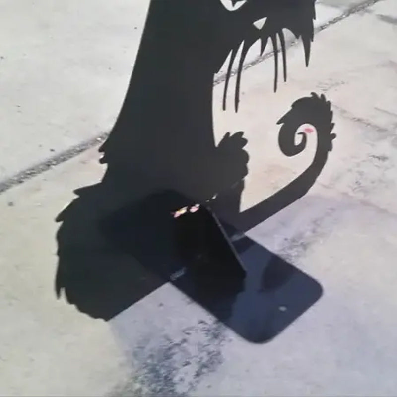 Angry Cat Metal Halloween Decor