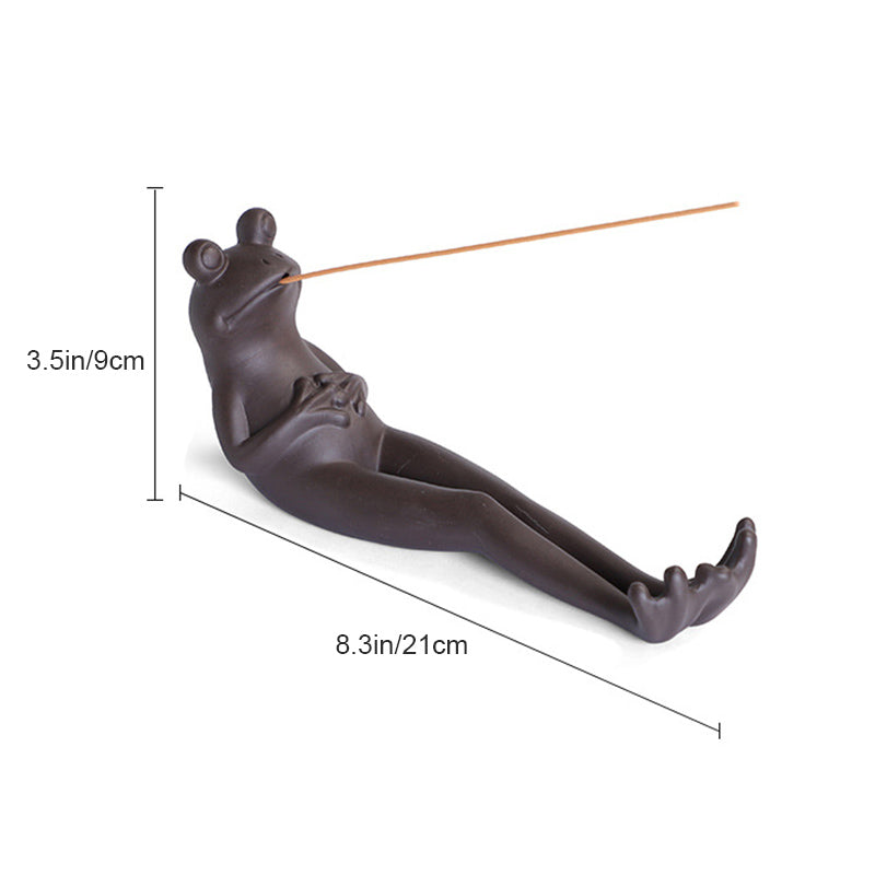 Meditate Frog Incense Stick Holder