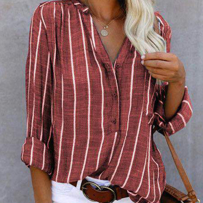 Simple Fashion Print Striped Shirt