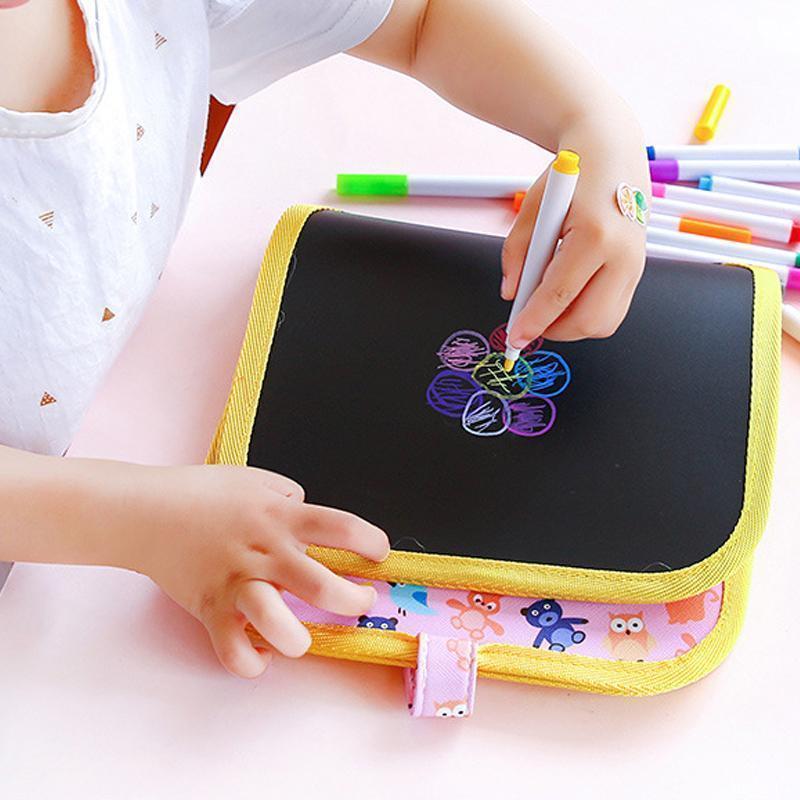 Portable Erasable Doodle Pad Drawing Pad (12 Pens Included)