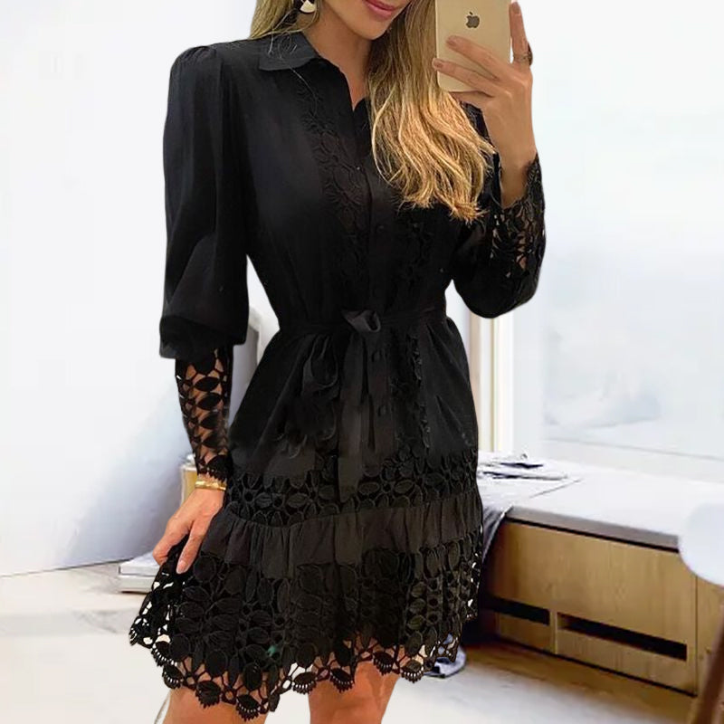 Women's Shirt Knee Length Dress