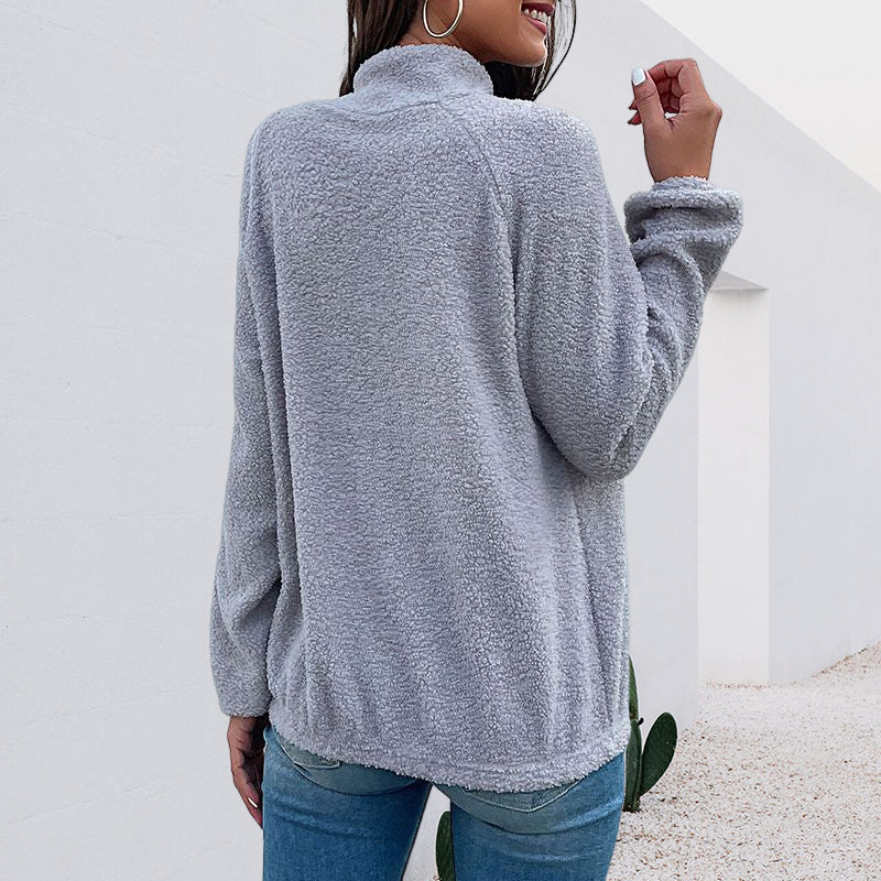 Long Sleeve Half turtleneck Fleece Sweater