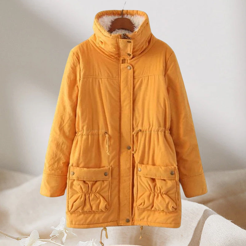 Peach Skin Velvet Thick Warm Padded Coat