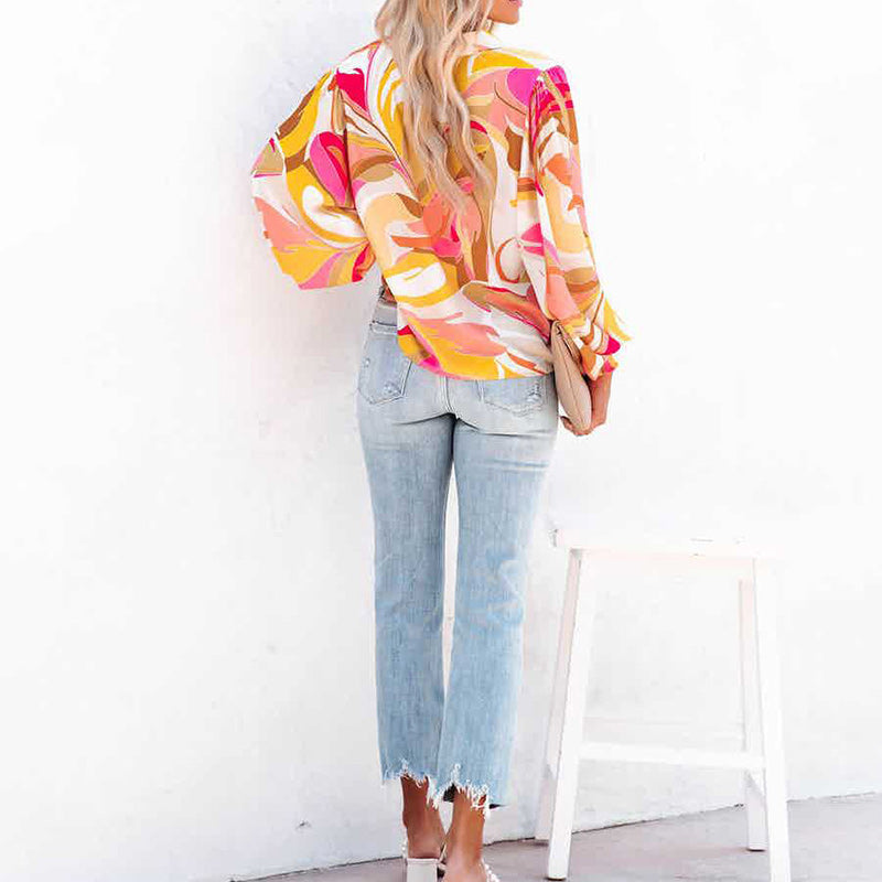 Puff Sleeves Lapel Shirt
