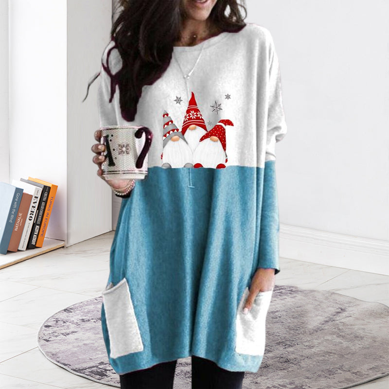 Colorblock Pocket Christmas T-Shirt