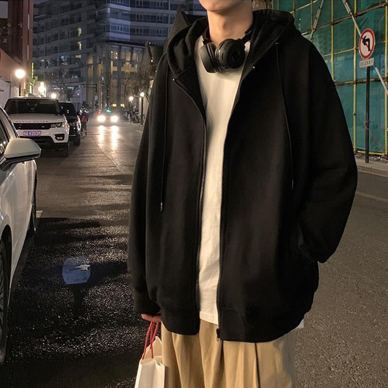 Men's hooded loose American hip hop style sports jacket