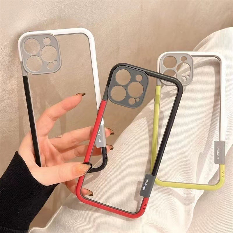 Phone case with colour-blocking frame