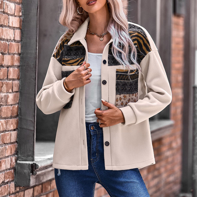 Paneled Contrast Loose Jacket