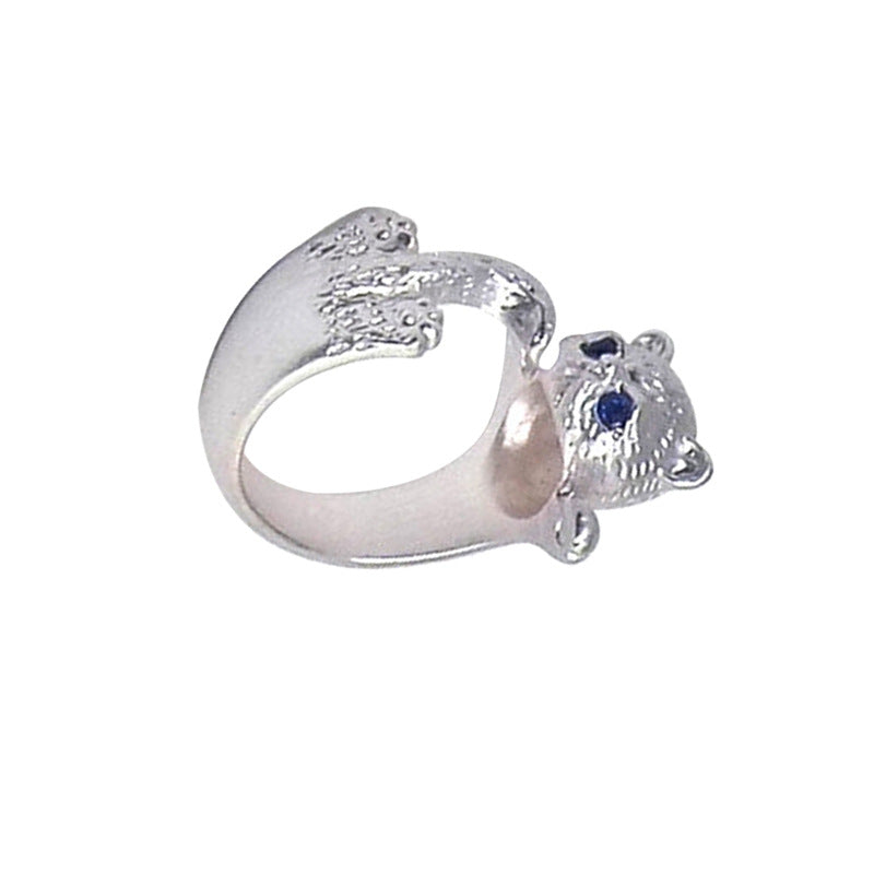 Big Blue Eyes Cat Ring