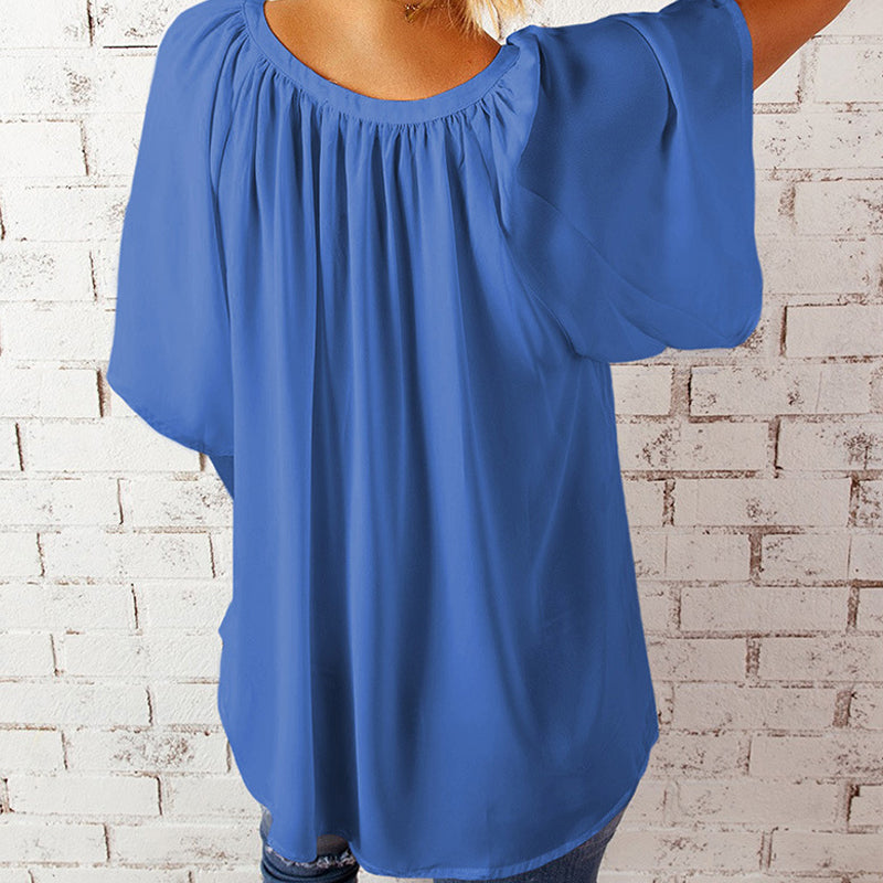 Chiffon V-neck Pullover Top