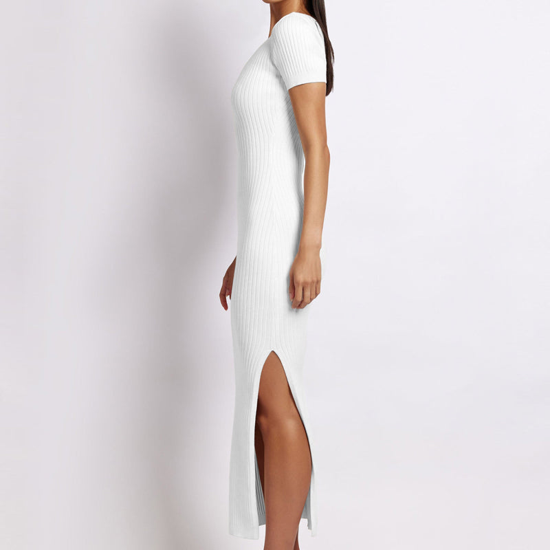 Sexy Crew Neck Tight Slit Long Dress