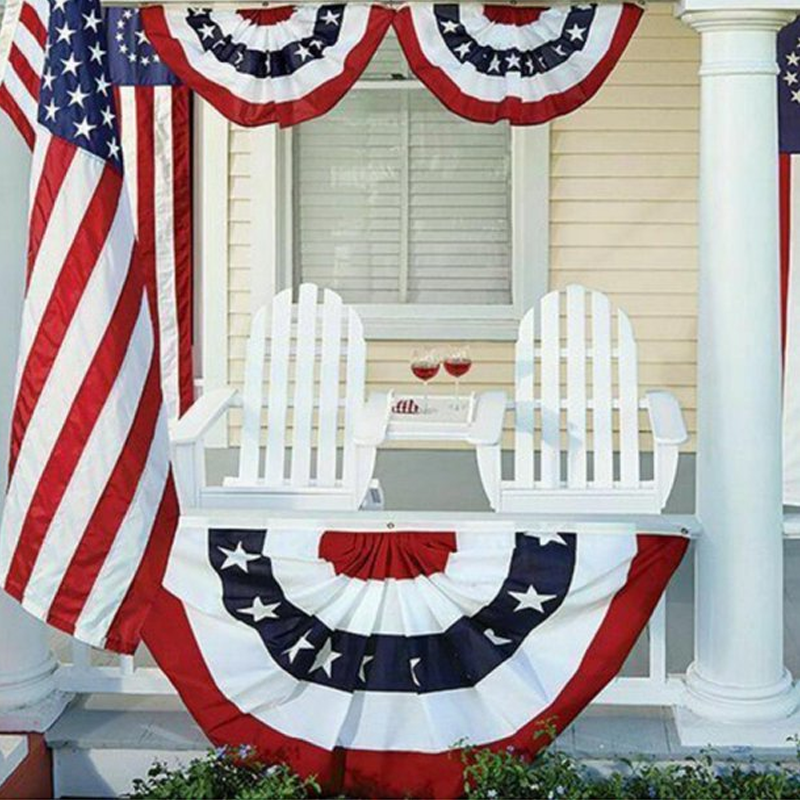 Independence Day Pleated Fan Flag