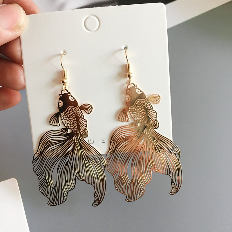 Gold Koi Fish Earrings