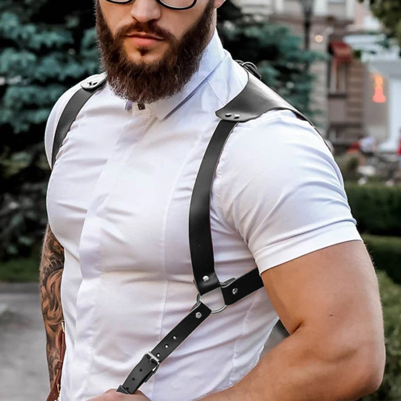 Men's Leather Restraint Harness Strap