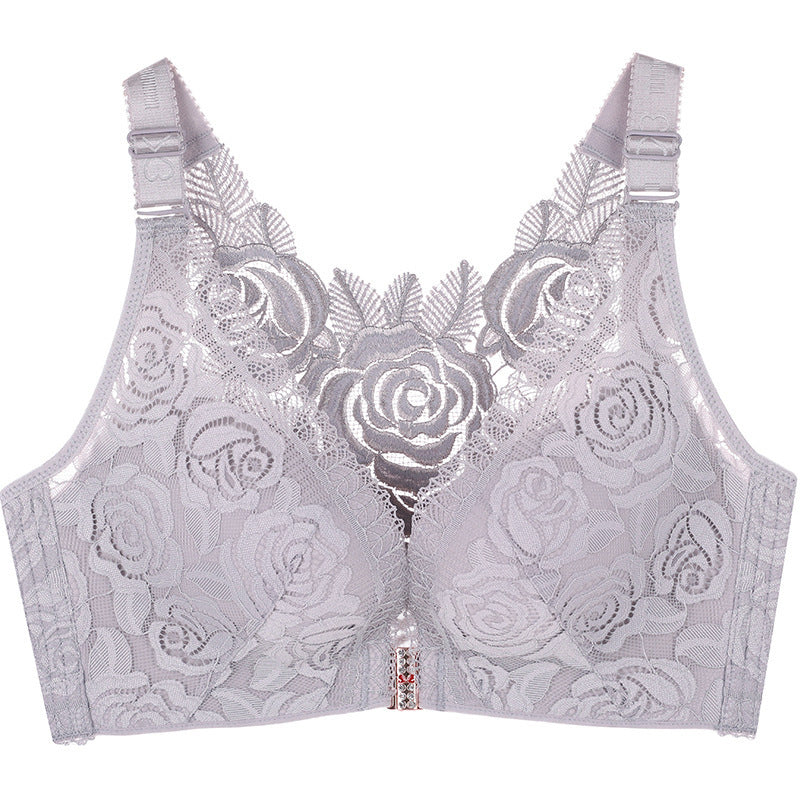 Rose Embroidery Wireless Bra