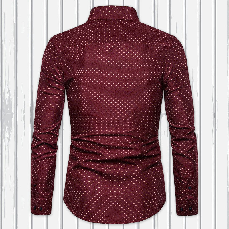 Men's Slim Floral Long Sleeve Shirt