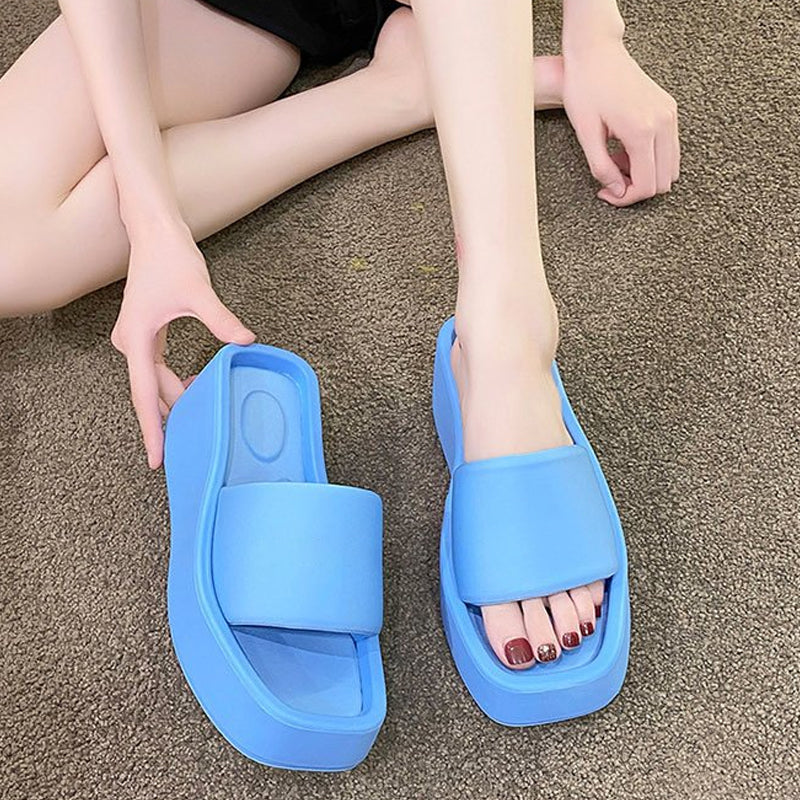 Square toe luxury PU sandals