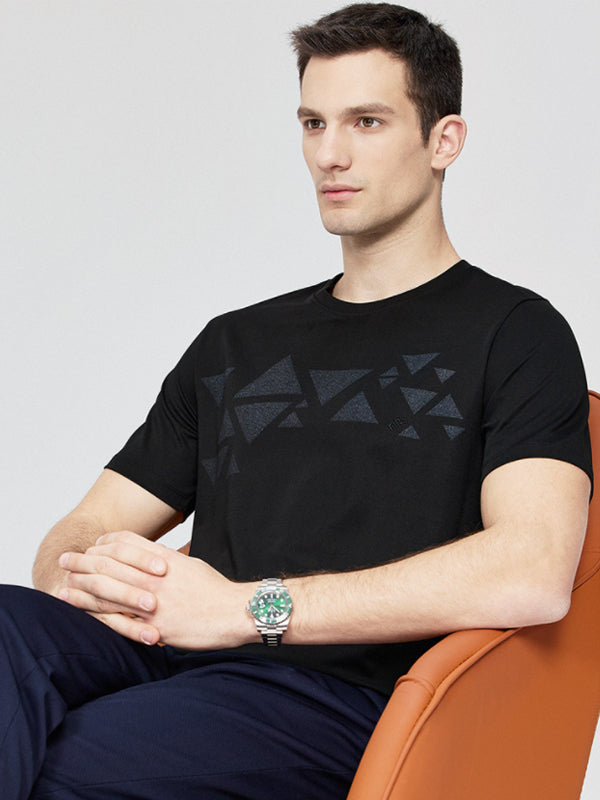 Round Neck Printed Short Sleeve T-Shirt