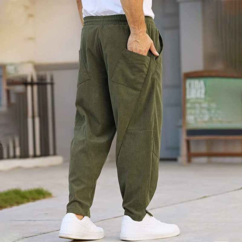 Corduroy Drawstring Harem Pants
