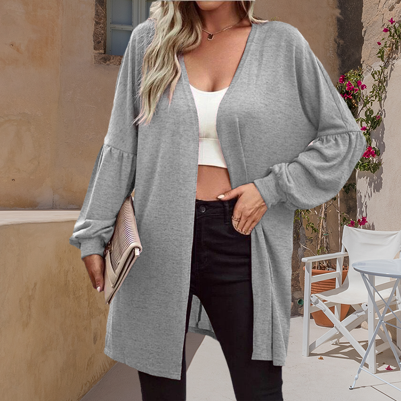 Solid Color Long Sleeve Cardigan