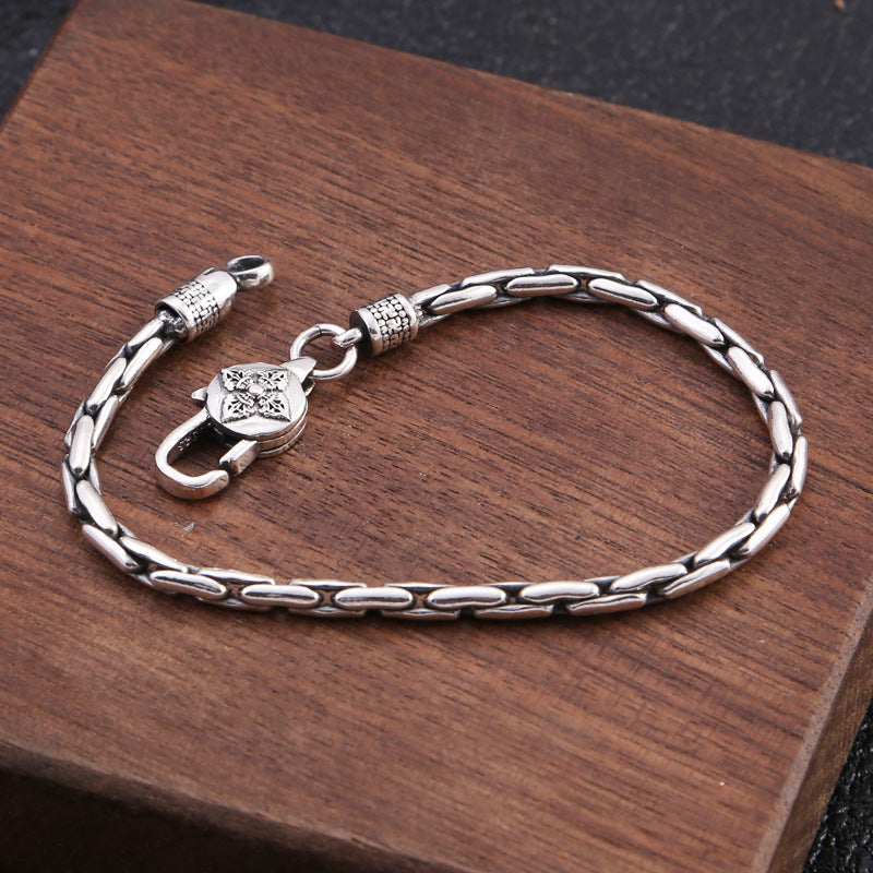 Sterling Silver Vajra Byzantine Chain Bracelet