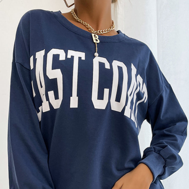 Crew Neck Letter Sweatshirt