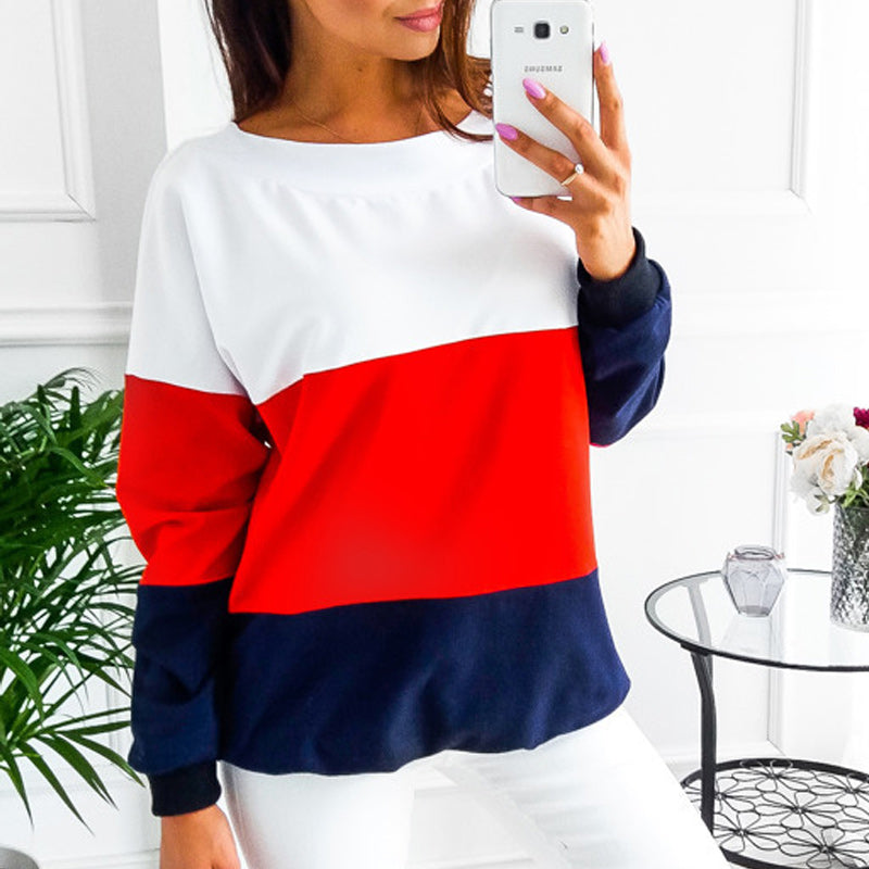 Contrast Panel Crew Neck Sweatshirt