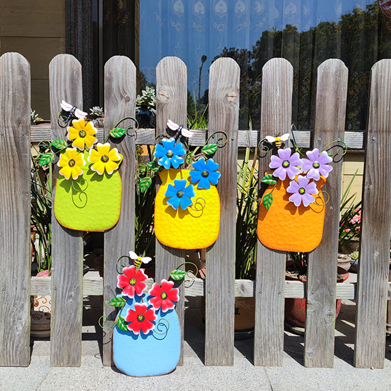 Hand-Painted Wrought Iron Vase
