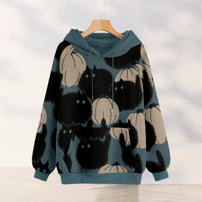 Pumpkin Print Long Sleeve Sweatshirt