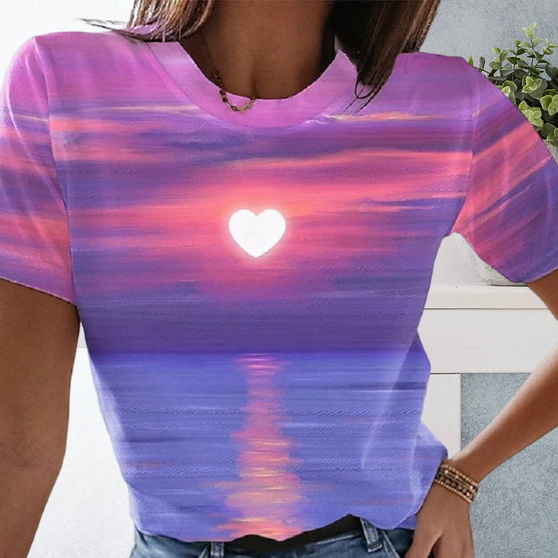 Women's Casual Weekend 3D Printed Painting T-shirt