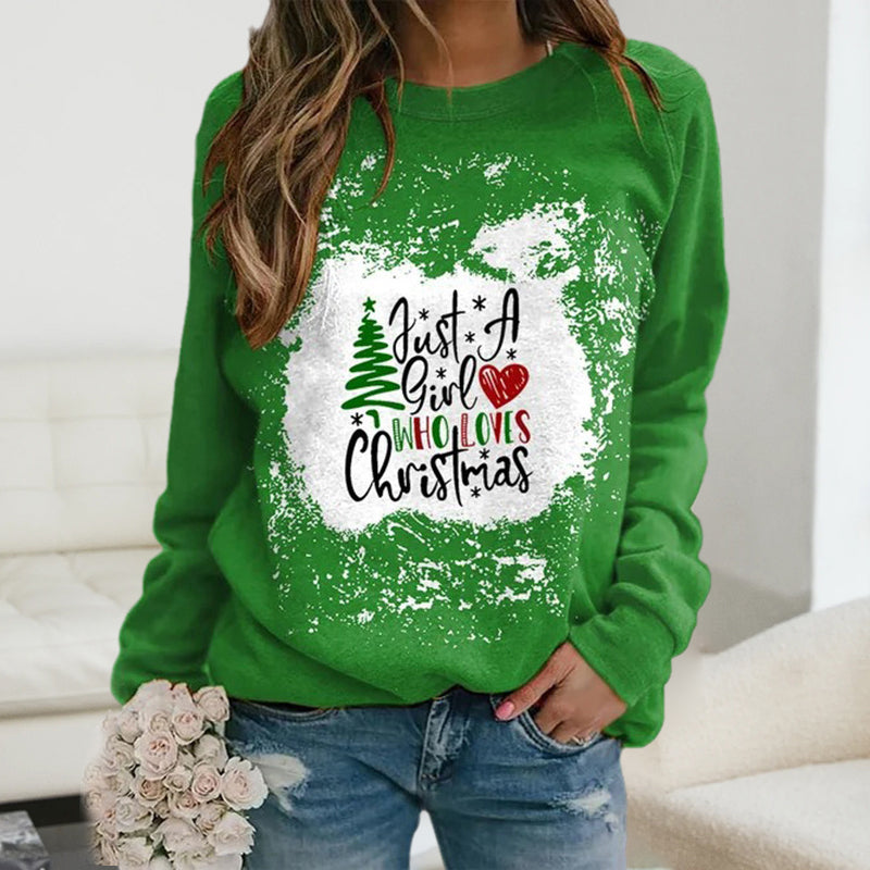 Christmas Motif Print Long-sleeved T-shirt