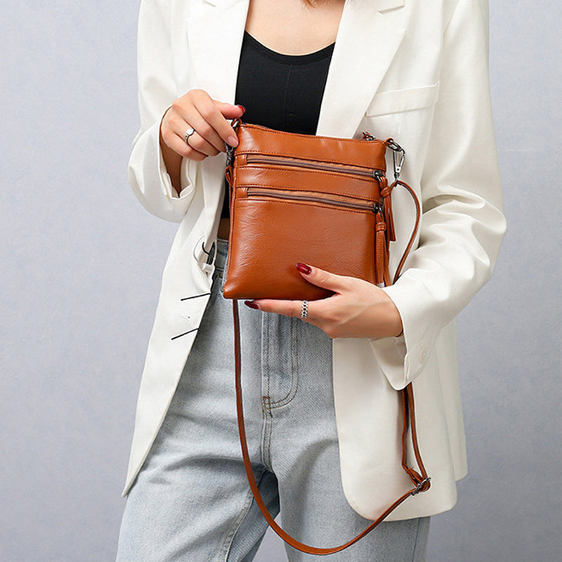 Soft Leather Shoulder Diagonal Bag