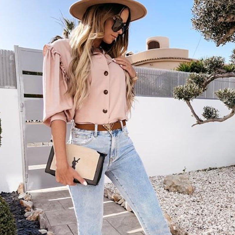 Button-up Ruffled Shirt