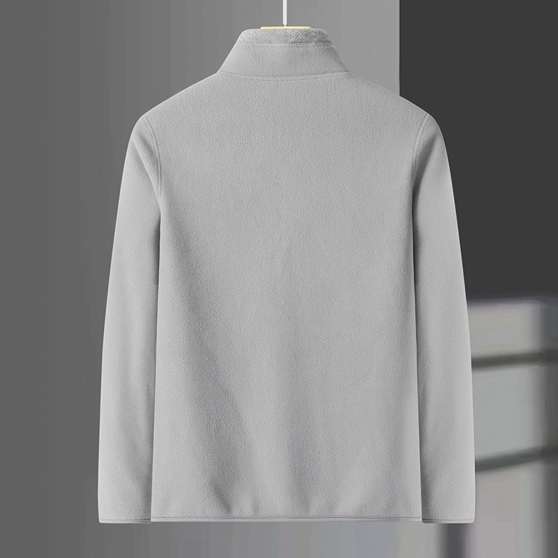Fleece Stand Collar Reversible Sweatshirt