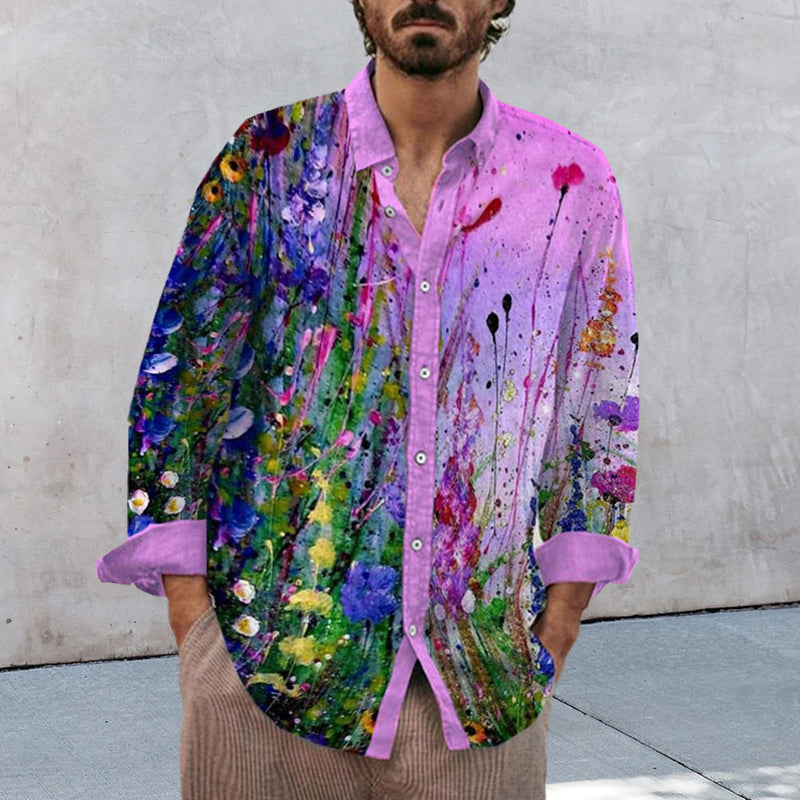 Men's Cotton&linen Long-sleeved Fashion Casual Shirt